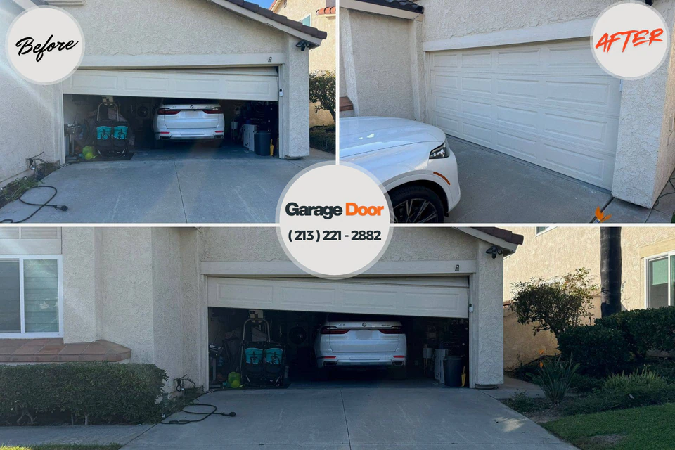 Before and after: garage door repair Venetian Village, IL